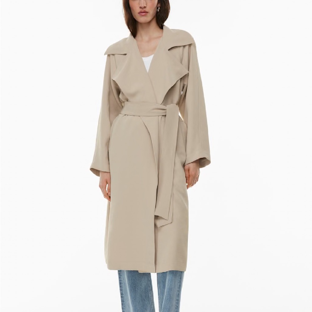 NWT Aritzia Splendor Trench Coat Marcona Beige Crepette